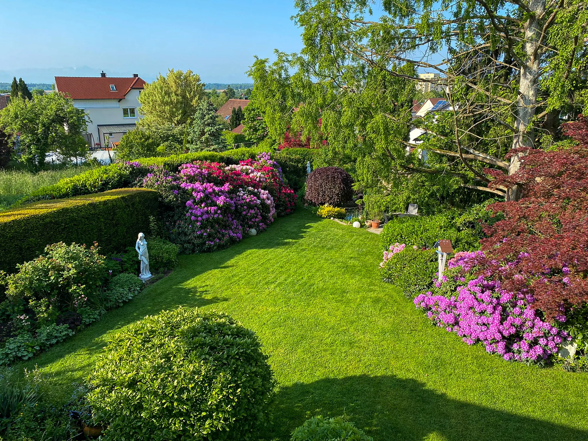 Garten von oben aus gesehen